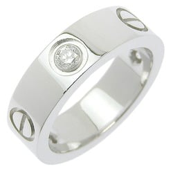 Cartier Love Ring, size 9, half diamond, K18 white gold x approx. 8.1g, women's