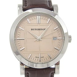 Burberry Heritage Watch BU1356 Stainless Steel x Leather Quartz Analog Display Beige Dial Men's