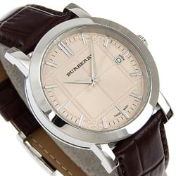 Burberry Heritage Watch BU1356 Stainless Steel x Leather Quartz Analog Display Beige Dial Men's