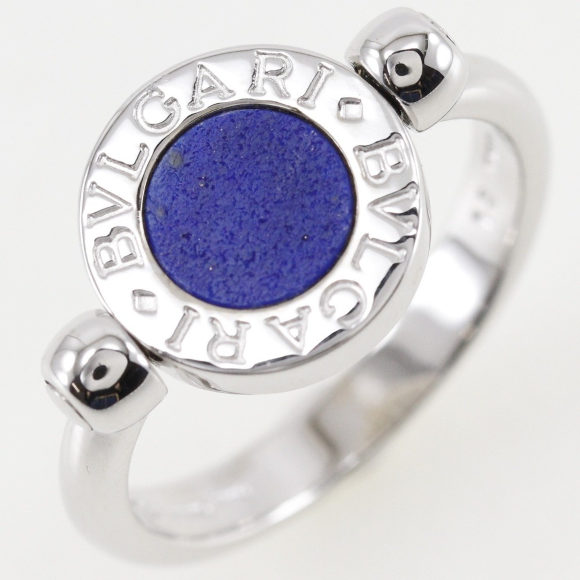 BVLGARI Lapis Lazuli Ring Size 9 K18 White Gold x Approx. 6.0g Ladies