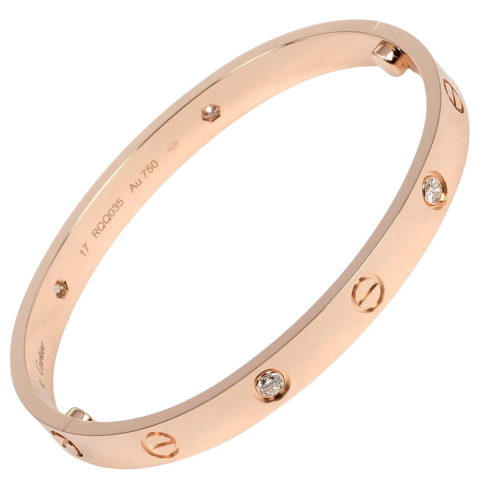 Cartier Love Bracelet K18 PG Pink Gold 4P Diamond Approx. 32.81g