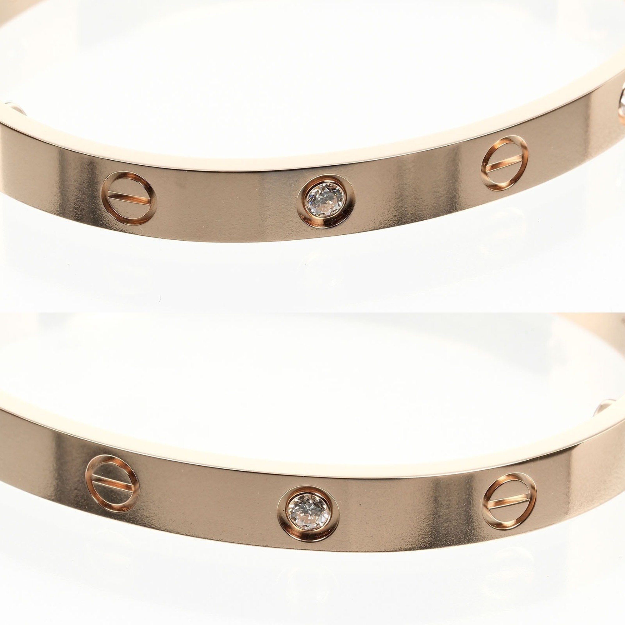 Cartier Love Bracelet K18 PG Pink Gold 4P Diamond Approx. 32.81g