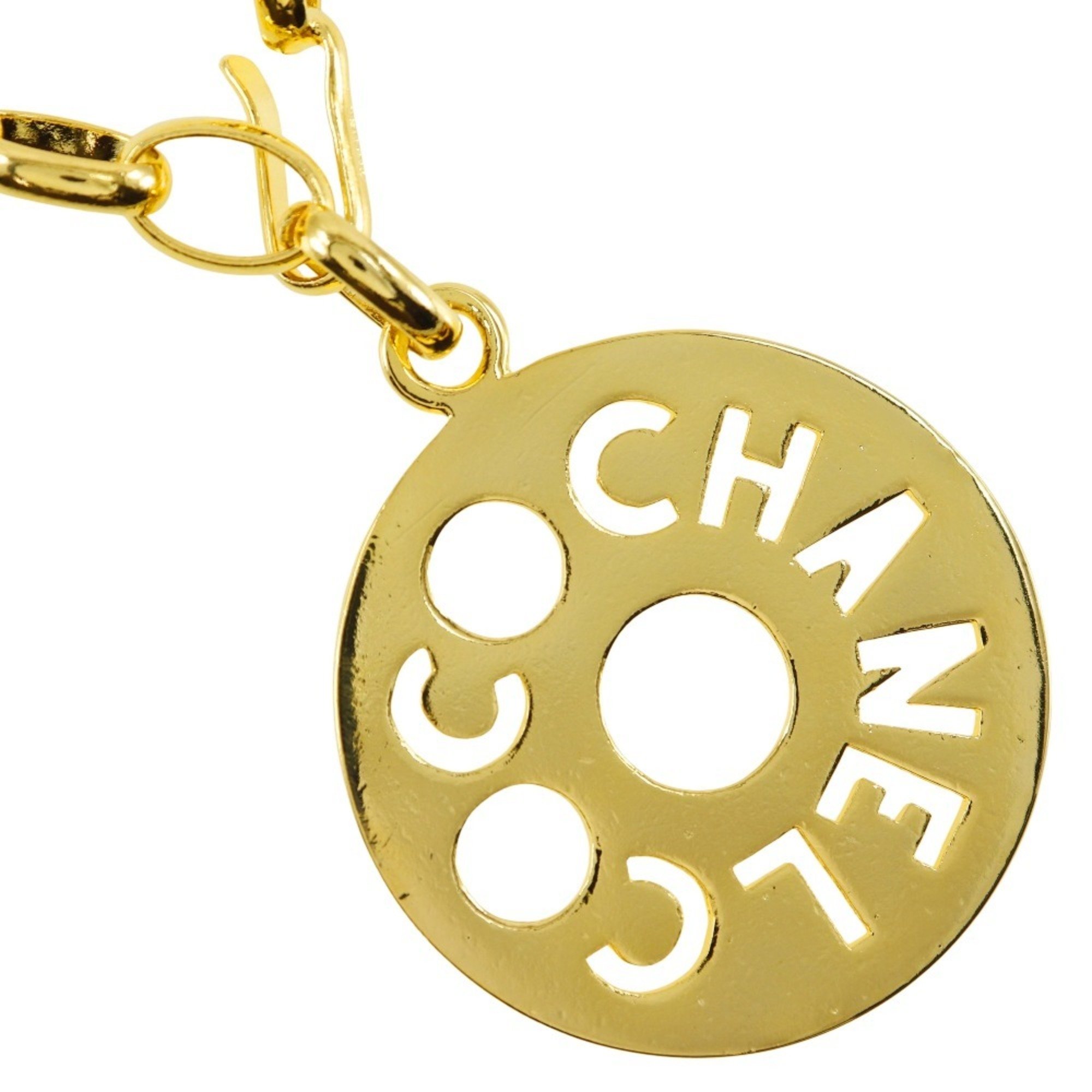 Chanel CHANEL Round Necklace Gold Plated Approx. 168g logo Ladies