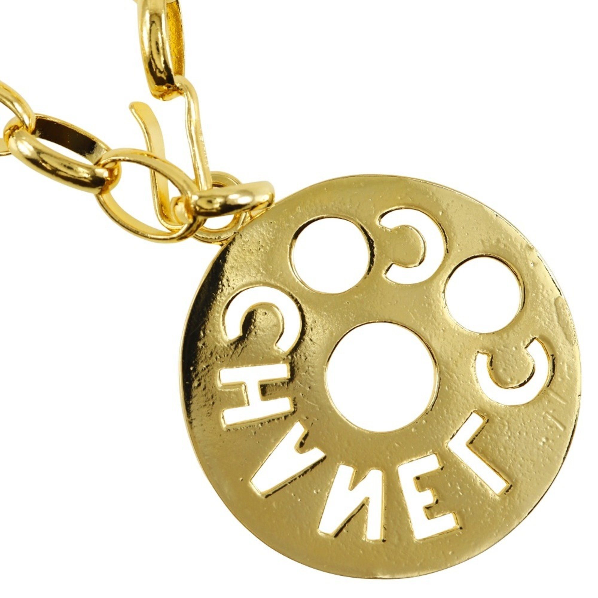 Chanel CHANEL Round Necklace Gold Plated Approx. 168g logo Ladies