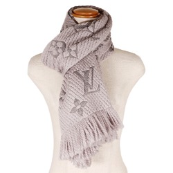 Louis Vuitton Escalpe Mania Scarf Wool x Silk Gris Perle 2018 Gray GM0168 Escalp Logo Unisex