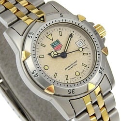 TAG HEUER Professional Watch 955.708G-2 Stainless Steel Gold Quartz Analog Display Ivory Dial Ladies