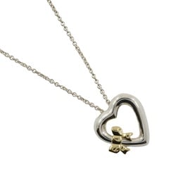 Tiffany TIFFANY&Co. Heart ribbon necklace Silver 925 x K18 yellow gold Approx. 6.2g Ladies