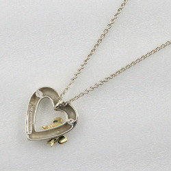 Tiffany TIFFANY&Co. Heart ribbon necklace Silver 925 x K18 yellow gold Approx. 6.2g Ladies