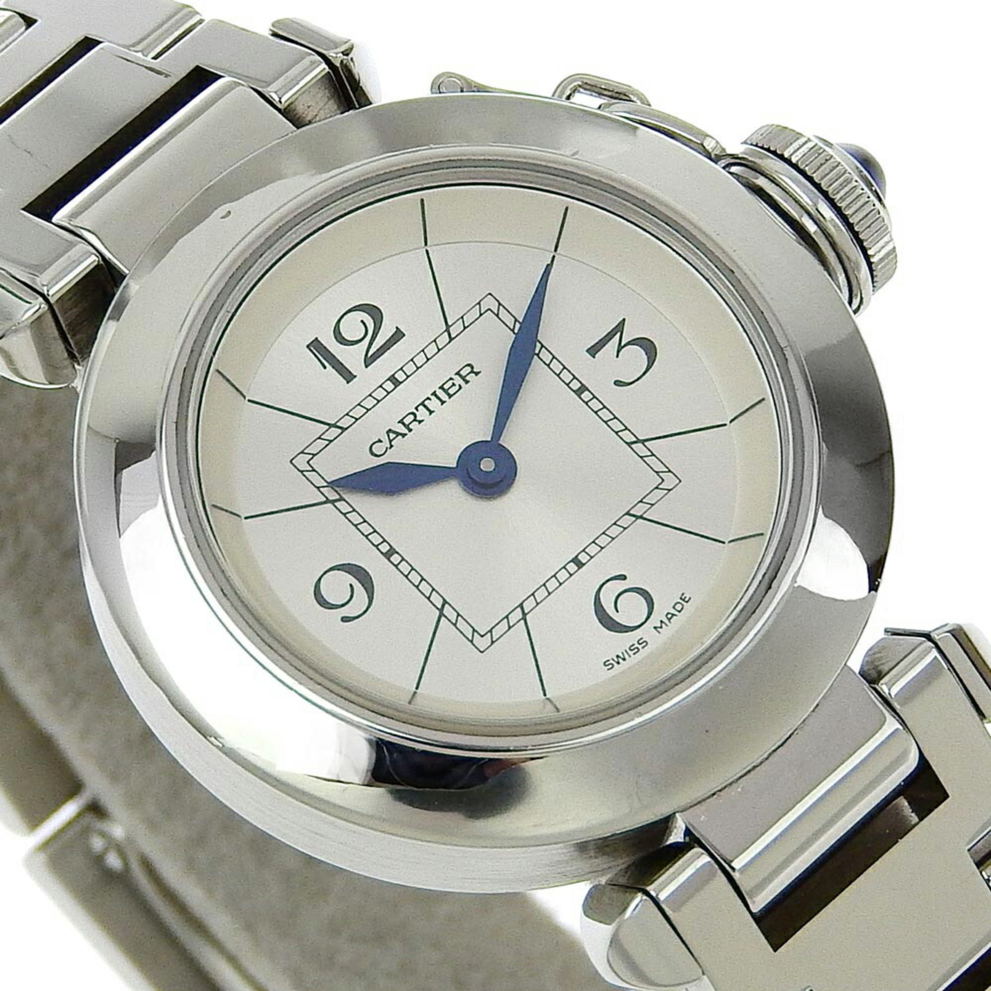 Cartier Miss Pacha Watch 2973 W3140007 Stainless Steel Quartz Analog Display Silver Dial Mispacha Ladies