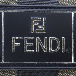 FENDI Pecan Stripe Waist Bag Body 7V46 Nylon Canvas Brown Unisex