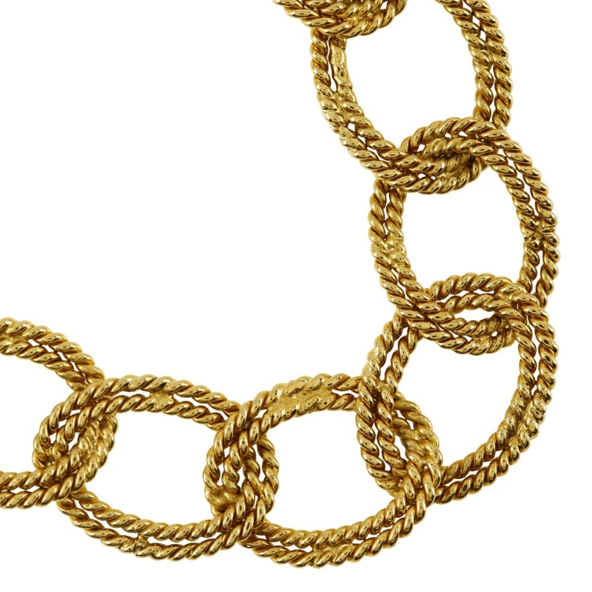 Chanel CHANEL Double Chain Ring Necklace Gold Plated 1991 Size 26 Approx. 116g Women's