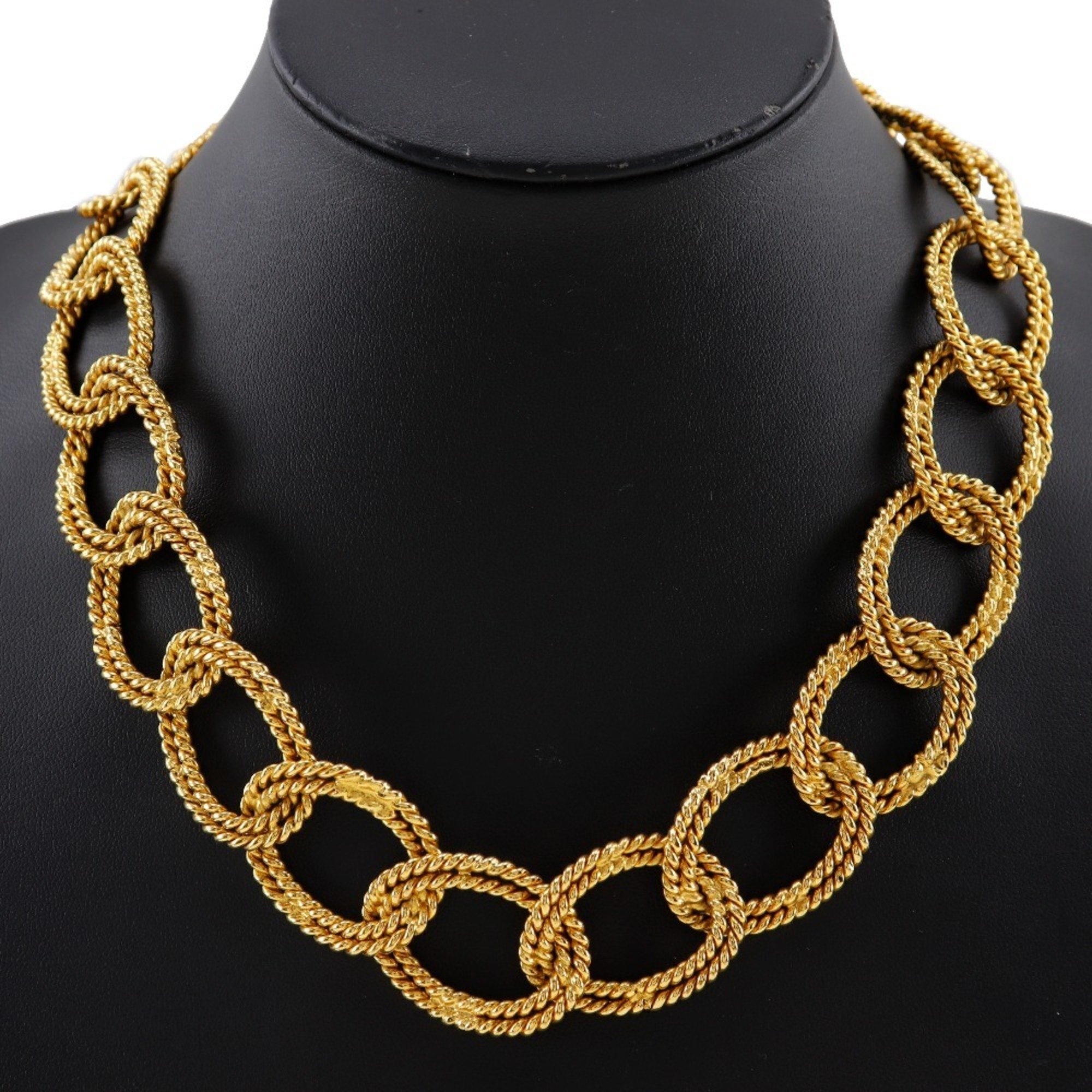 Chanel CHANEL Double Chain Ring Necklace Gold Plated 1991 Size 26 Approx. 116g Women's