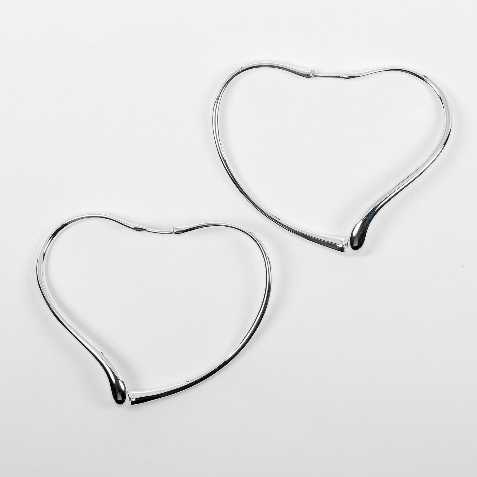 Tiffany TIFFANY&Co. Heart Large Hoop Earrings Silver 925 Approx. 9.4g