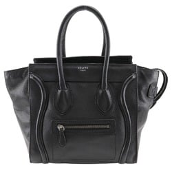 CELINE Luggage Micro Handbag Calf Black A5 Women's