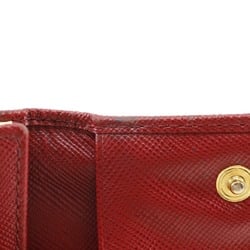 PRADA Key Case Saffiano Made in Türkiye Red Snap Button Women's