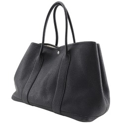 Hermes HERMES Garden PM Tote Bag Negonda 2012 Black □P Snap Button party Ladies