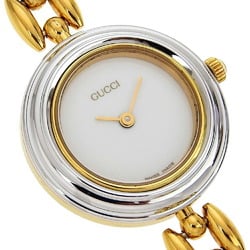 Gucci GUCCI Change Bezel Watch 11/12.2 Gold Plated Quartz Analog Display White Dial Ladies