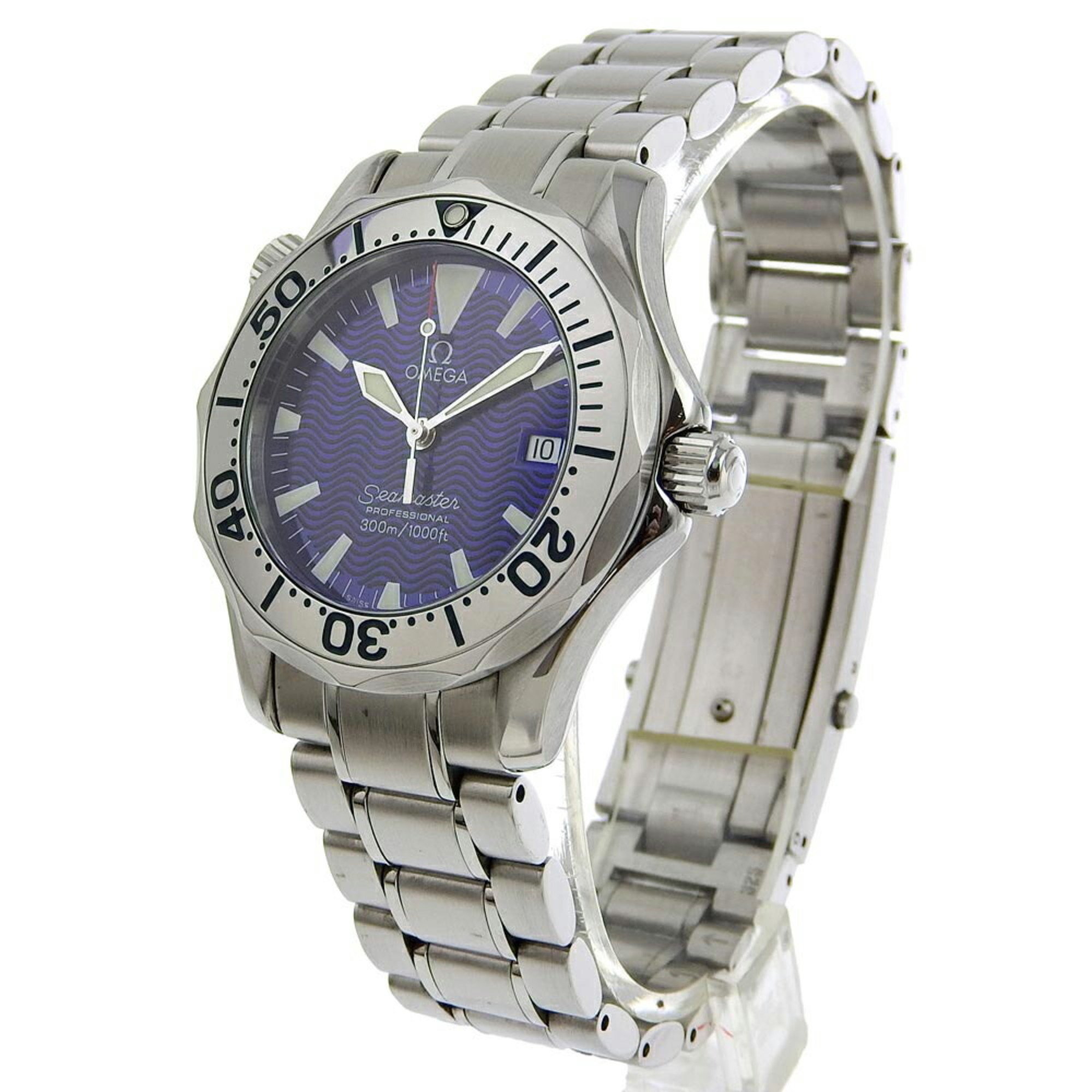 OMEGA Seamaster Watch Professional cal.1538 2263.80 Stainless Steel Quartz Analog Display Blue Dial Unisex