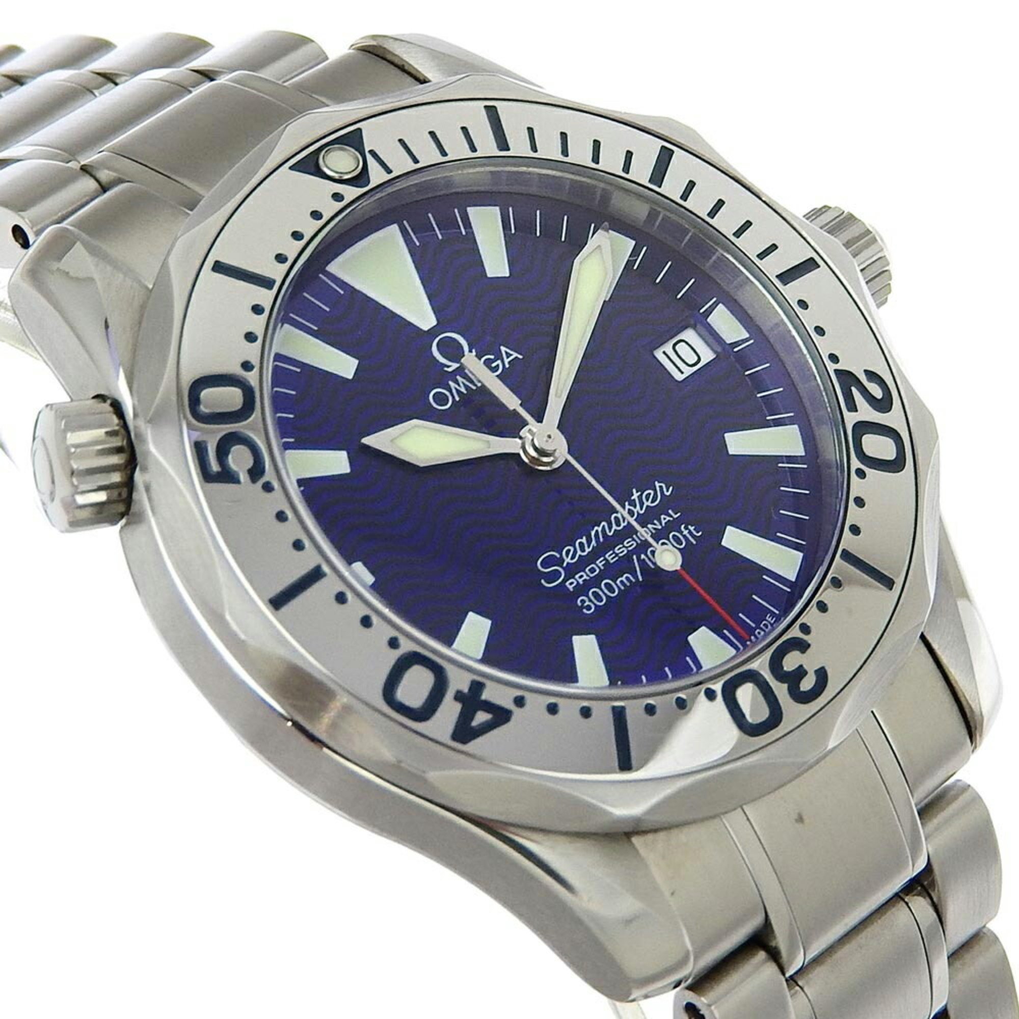 OMEGA Seamaster Watch Professional cal.1538 2263.80 Stainless Steel Quartz Analog Display Blue Dial Unisex