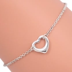 Tiffany TIFFANY&Co. Heart 3P Bracelet Elsa Peretti Silver 925 Approx. 3.0g Open Women's