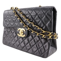 Chanel CHANEL Chain Shoulder Bag Deca Matelasse Double Lambskin Black Turnlock ChainShoulder Women's