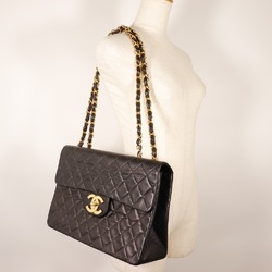 Chanel CHANEL Chain Shoulder Bag Deca Matelasse Double Lambskin Black Turnlock ChainShoulder Women's