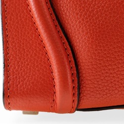 CELINE Luggage Micro Handbag Calf Red A5 Women's