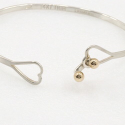 Tiffany & Co. Hook Eye Bangle Double Heart Silver 925 x K14 Yellow Gold Approx. 5.3g Women's I222423066