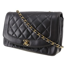 Chanel CHANEL Chain Shoulder Bag Diana A01165 Lambskin Black A5 Turnlock ChainShoulder Women's