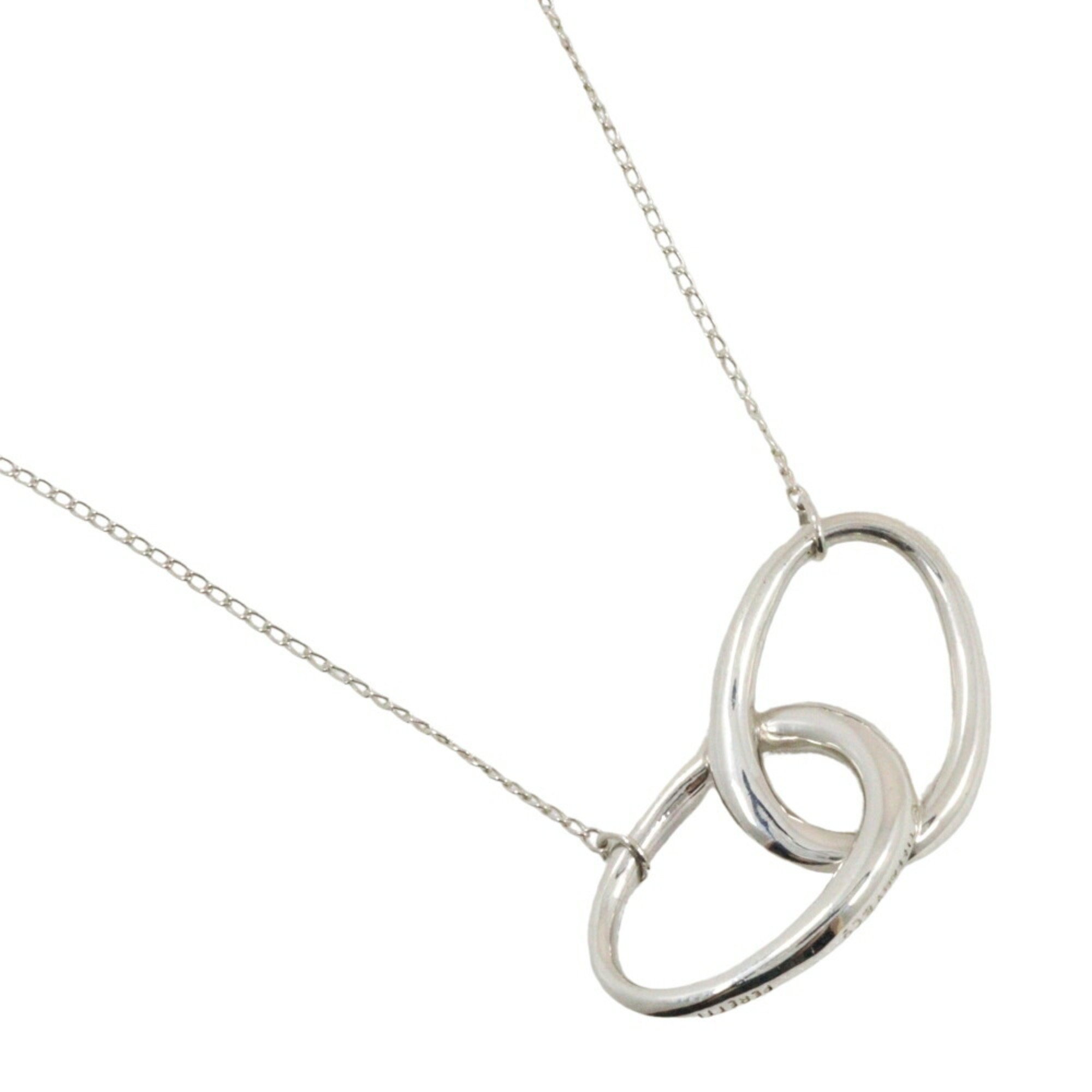 Tiffany & Co. Elsa Peretti Double Loop Necklace, 925 Silver, approx. 10.0g, Loop, Women's, I213023113