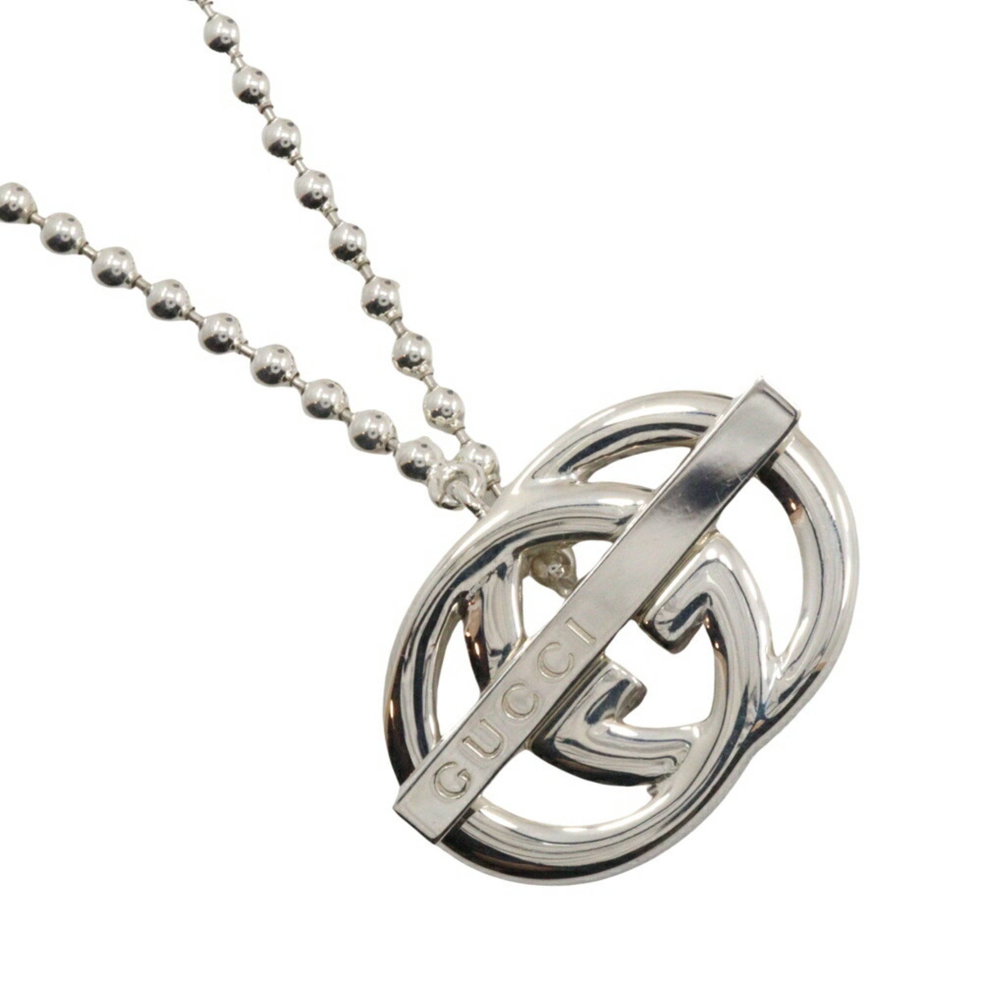 Gucci Interlocking G Necklace Silver 925 Approx. 39.2g for Women