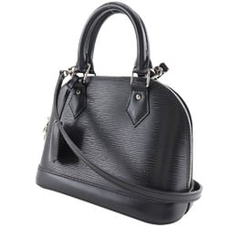 Louis Vuitton Alma BB Handbag Shoulder M24645 Epi Leather Noir 2013 Black FL0163 2way Double Women's