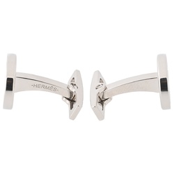 Hermes Ricor 2 Serie Cufflinks H052056FP03 Lacquer Metal Silver Black S-156451