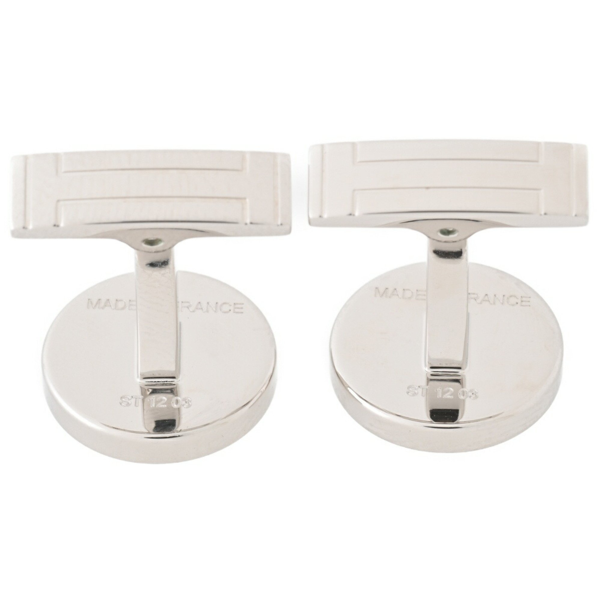 Hermes Ricor 2 Serie Cufflinks H052056FP03 Lacquer Metal Silver Black S-156451