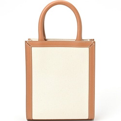 CELINE Vertical Cabas 19330 Canvas Leather Beige Camel E-156470