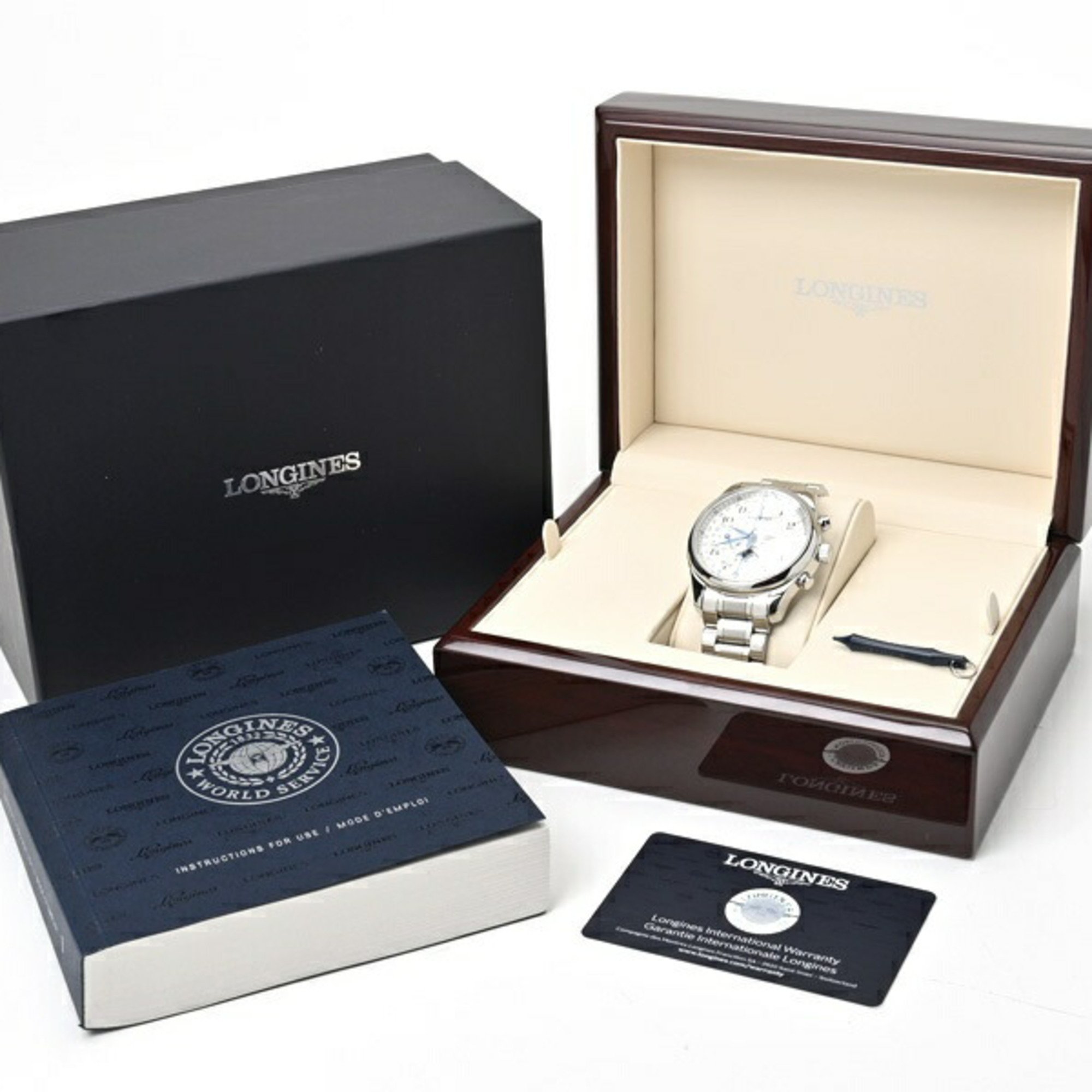 LONGINES Master Collection Chrono Moon Phase L27734786 Silver Automatic Watch A-156477