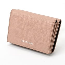 BALENCIAGA Tri-fold wallet Compact 558208 Embossed leather Pink beige S-156500