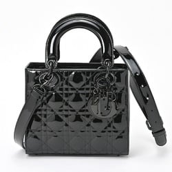 Christian Dior Dior DIOR Lady Bag Small Shoulder M0531NWDDM900 Patent Leather Black B-156534