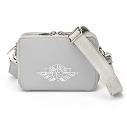 Christian Dior Dior Jordan Air Zip Pouch Bag with Strap 2NIBC119YWD-07EU Leather Light Gray S-156513