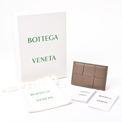 BOTTEGA VENETA Cassette Credit Card Case 649597 Intrecciato Leather Greige E-156523