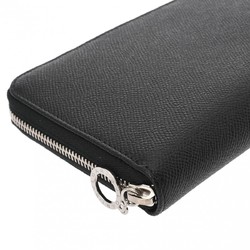 BVLGARI Organizer Black Men's Calfskin Long Wallet