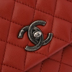 CHANEL Chanel Matelasse 29 Red A92991 Women's Caviar Skin Handbag