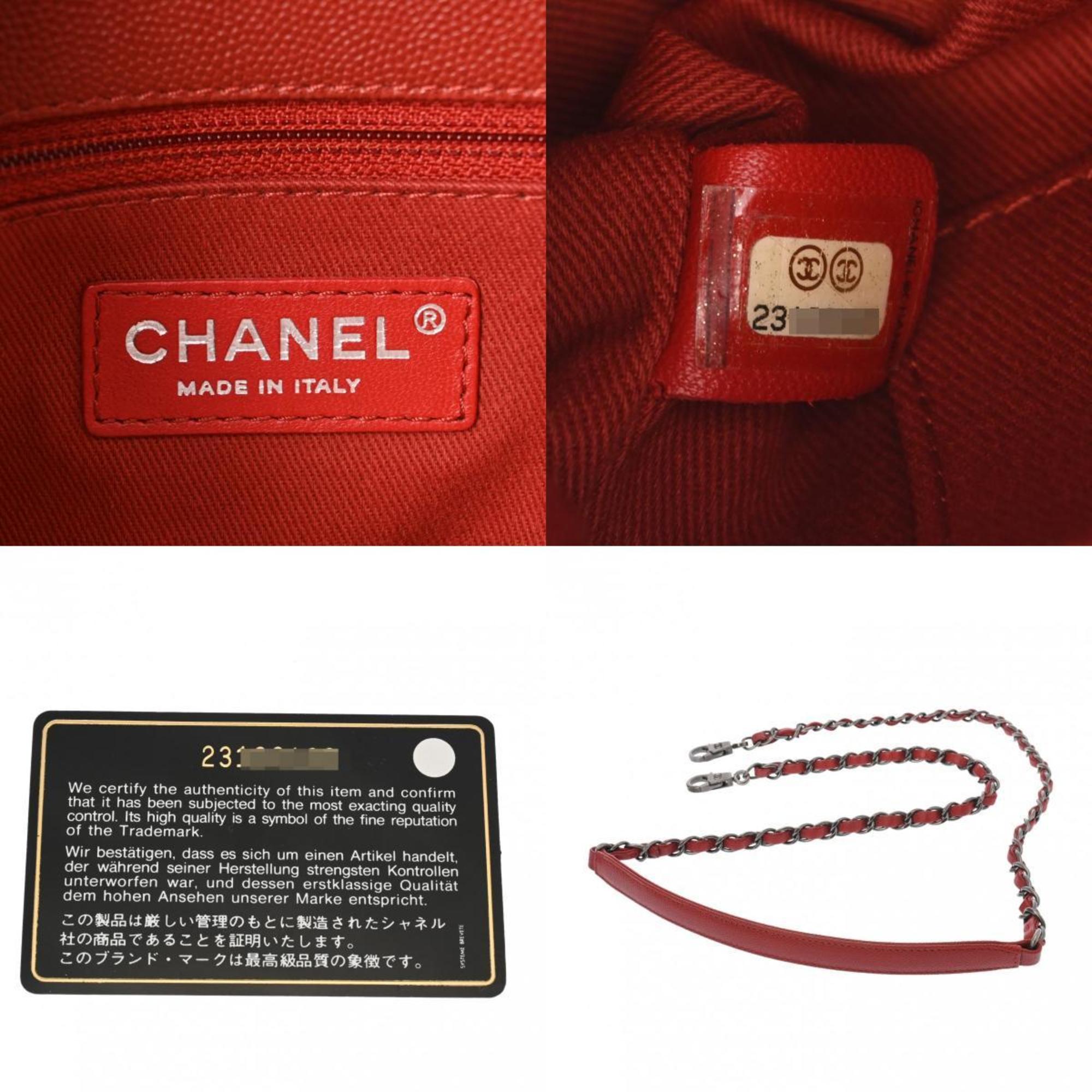 CHANEL Chanel Matelasse 29 Red A92991 Women's Caviar Skin Handbag