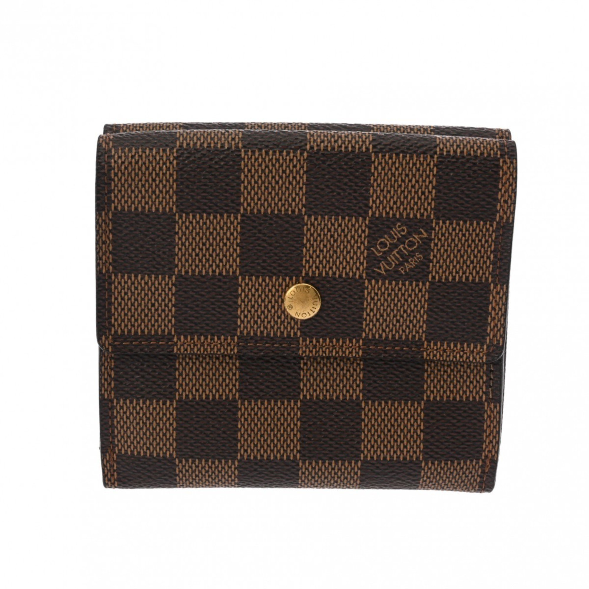 LOUIS VUITTON Damier Portefeuille Elise Brown N61654 Unisex Canvas Bi-fold Wallet