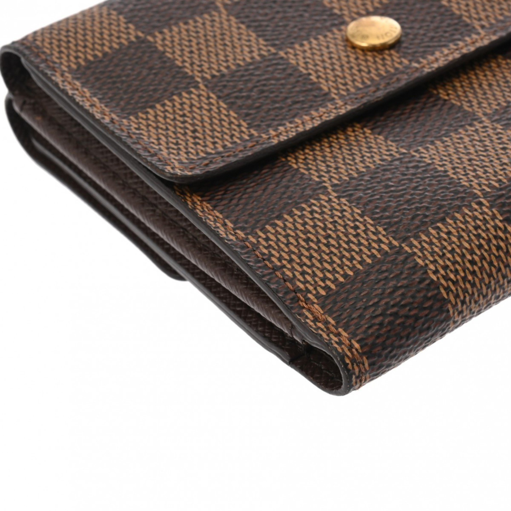 LOUIS VUITTON Damier Portefeuille Elise Brown N61654 Unisex Canvas Bi-fold Wallet