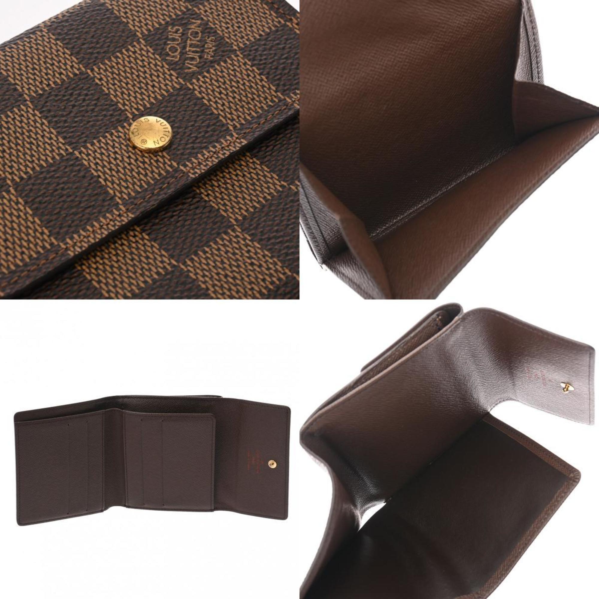 LOUIS VUITTON Damier Portefeuille Elise Brown N61654 Unisex Canvas Bi-fold Wallet