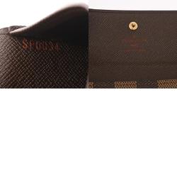 LOUIS VUITTON Damier Portefeuille Elise Brown N61654 Unisex Canvas Bi-fold Wallet