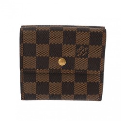 LOUIS VUITTON Damier Portefeuille Elise Brown N61654 Unisex Canvas Bi-fold Wallet