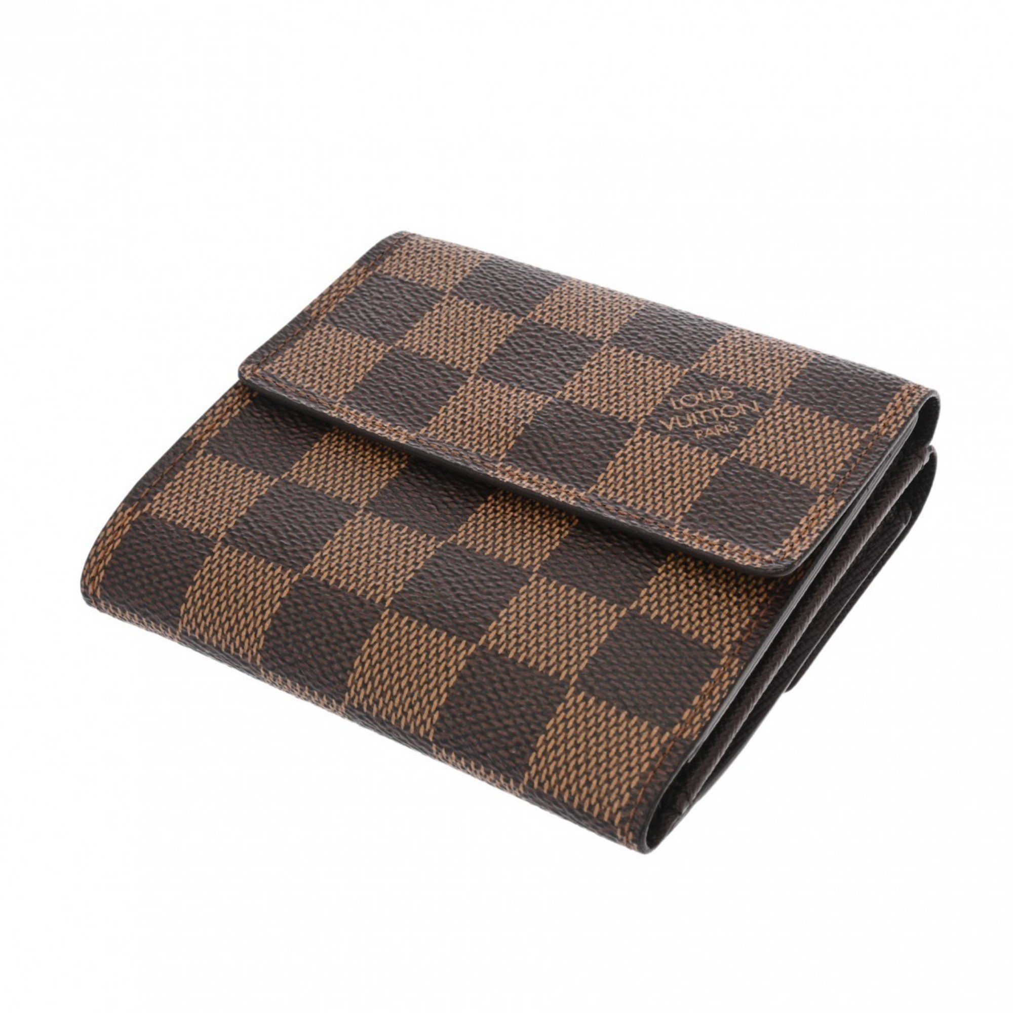 LOUIS VUITTON Damier Portefeuille Elise Brown N61654 Unisex Canvas Bi-fold Wallet