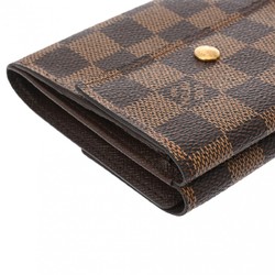 LOUIS VUITTON Damier Portefeuille Elise Brown N61654 Unisex Canvas Bi-fold Wallet